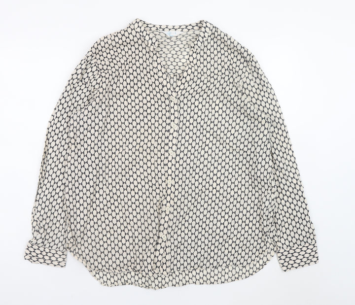 Primark Women Black Geometric Chiffon Blouse Size L