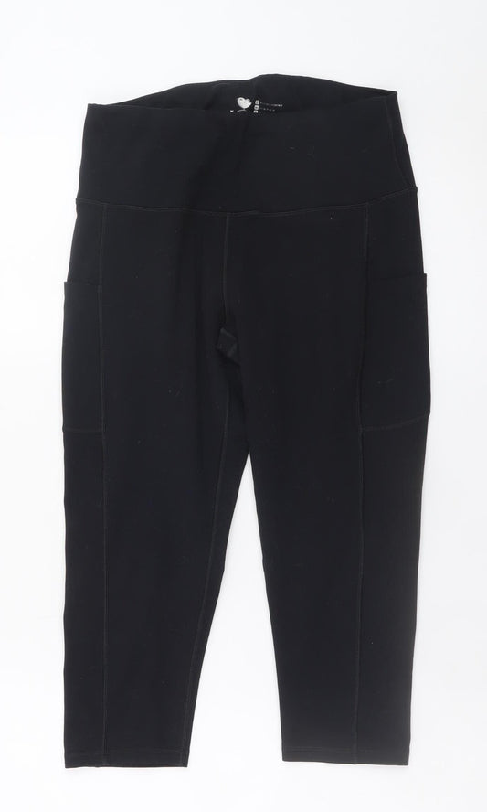 IUGA Women's Black L High Waist Pocket Yoga Leggings
