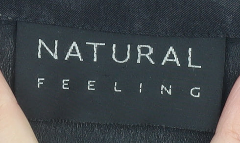 Natural Feeling Women’s Black Size 12 Collared Chiffon Blouse