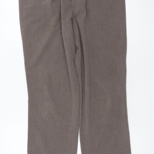 Robell Women’s Brown Straight Leg Stretch Trousers Size 12