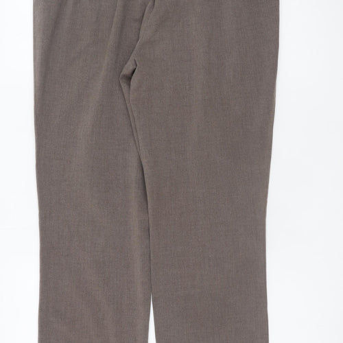 Robell Women’s Brown Straight Leg Stretch Trousers Size 12