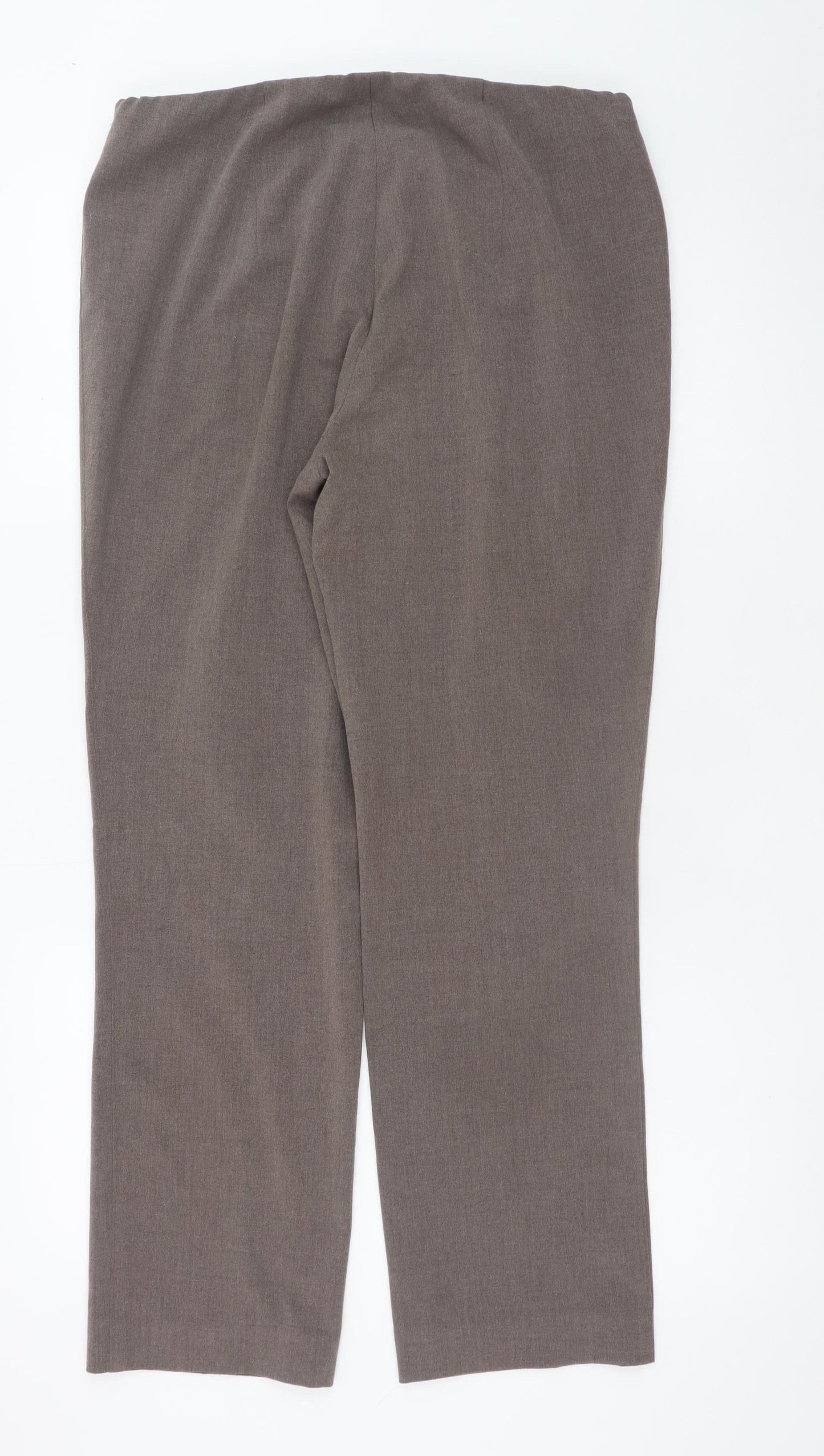 Robell Women’s Brown Straight Leg Stretch Trousers Size 12