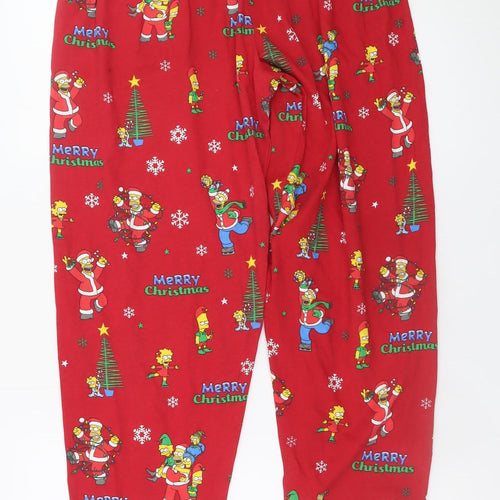 The Simpsons Men's Red Christmas Pyjama Pants Size S Cotton