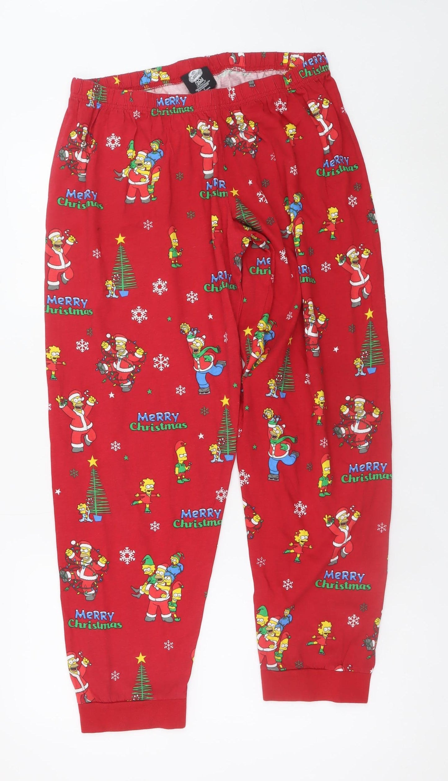 The Simpsons Men's Red Christmas Pyjama Pants Size S Cotton