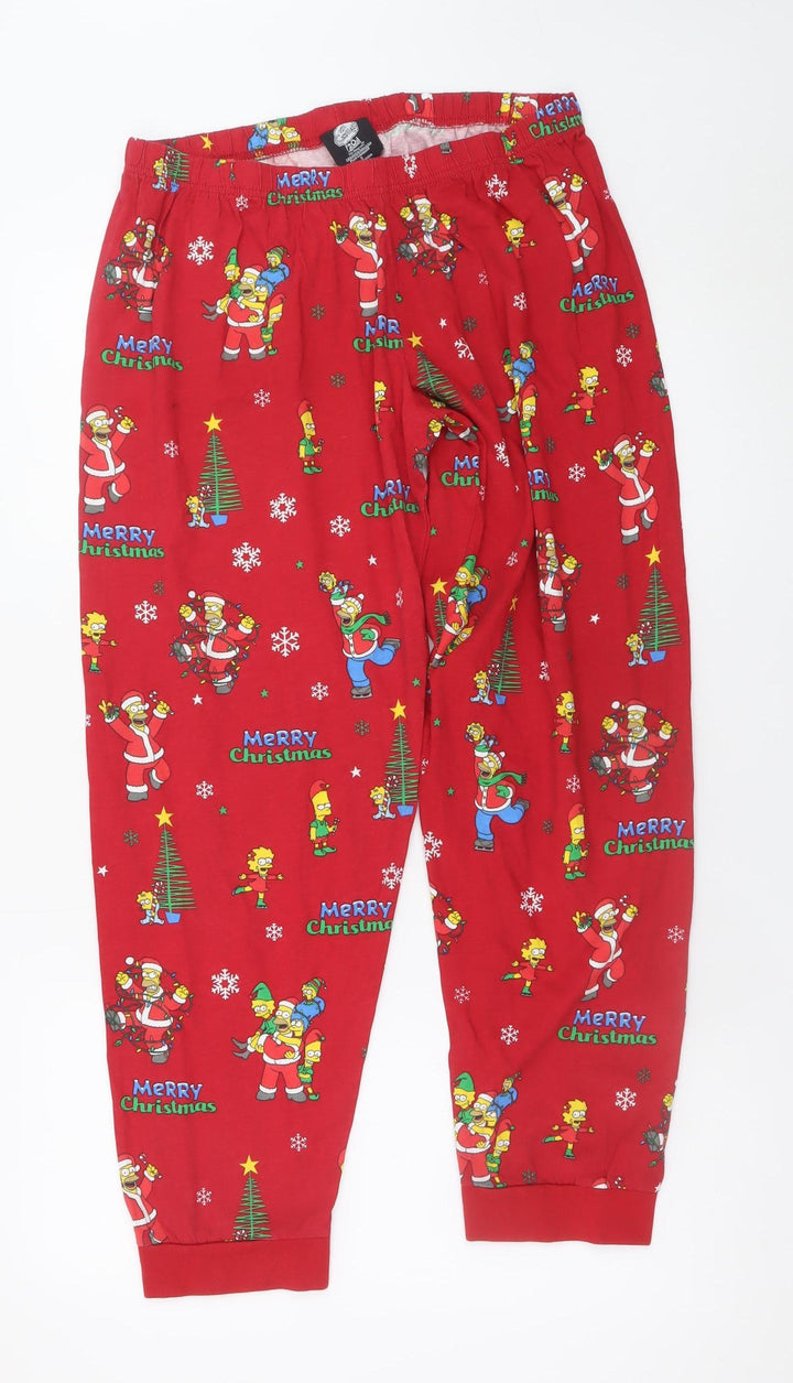 The Simpsons Men's Red Christmas Pyjama Pants Size S Cotton