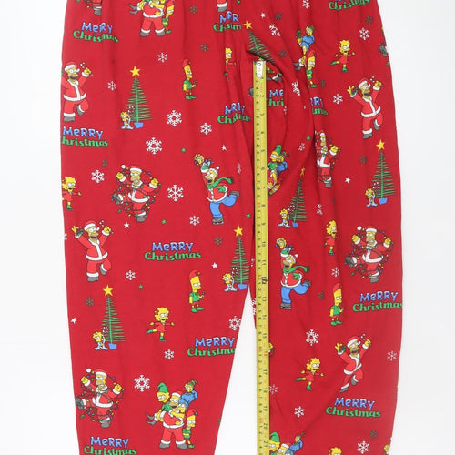 The Simpsons Men's Red Christmas Pyjama Pants Size S Cotton