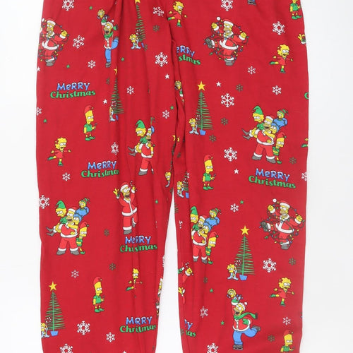 The Simpsons Men's Red Christmas Pyjama Pants Size S Cotton
