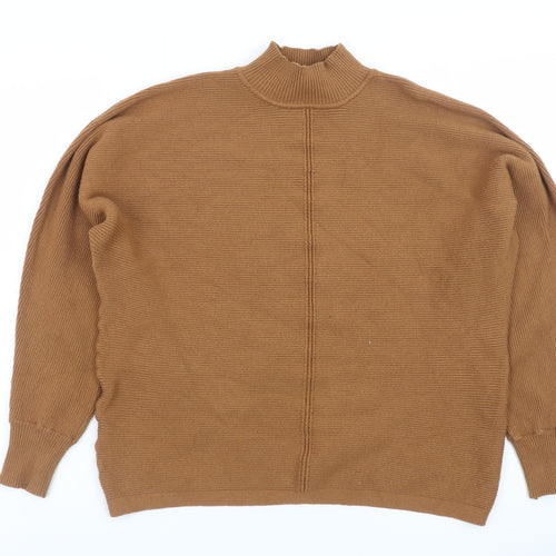 New Look Women Brown Mock Neck Knit Jumper Size S
