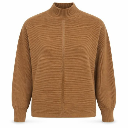 New Look Women Brown Mock Neck Knit Jumper Size S