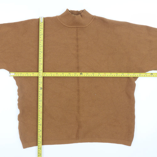 New Look Women Brown Mock Neck Knit Jumper Size S