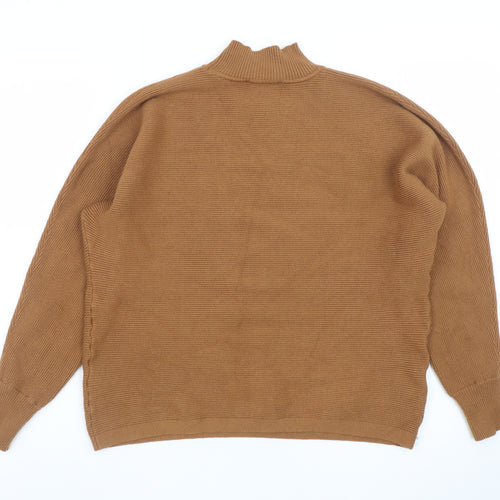 New Look Women Brown Mock Neck Knit Jumper Size S