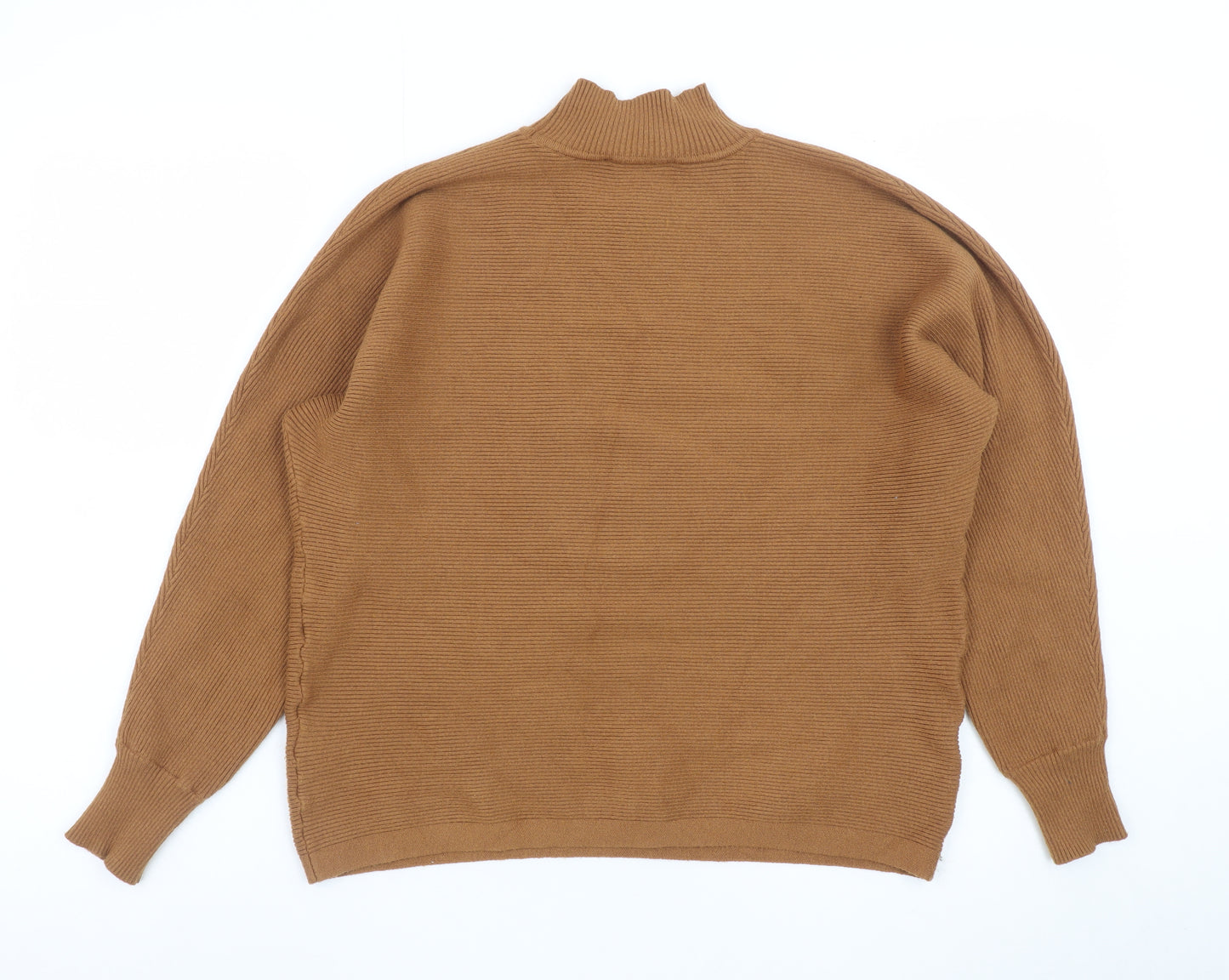 New Look Women Brown Mock Neck Knit Jumper Size S