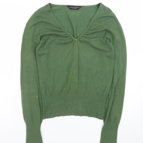 Dorothy Perkins Women’s Green V-Neck Long Sleeve Knit Jumper Size 12