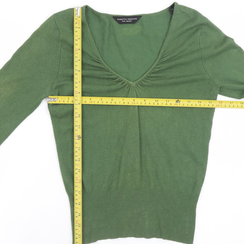 Dorothy Perkins Women’s Green V-Neck Long Sleeve Knit Jumper Size 12