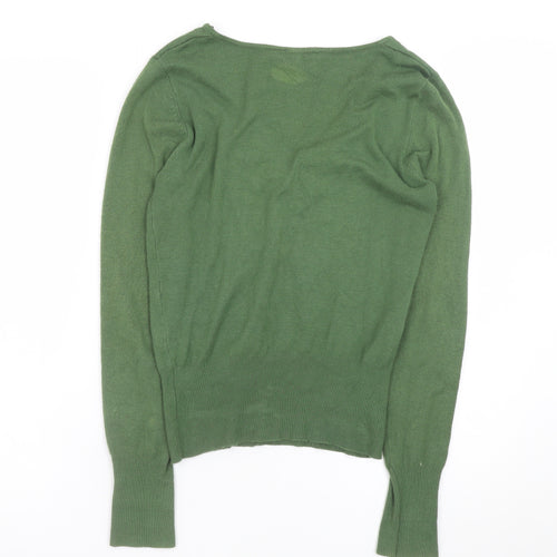 Dorothy Perkins Women’s Green V-Neck Long Sleeve Knit Jumper Size 12