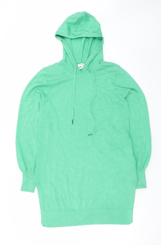 b.young Women’s Green Pullover Hoodie Dress XS Viscose Blend