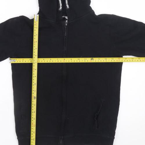 Pep&Co Boys Black Full Zip Hoodie 10-11 Years Cotton Casual Sweatshirt