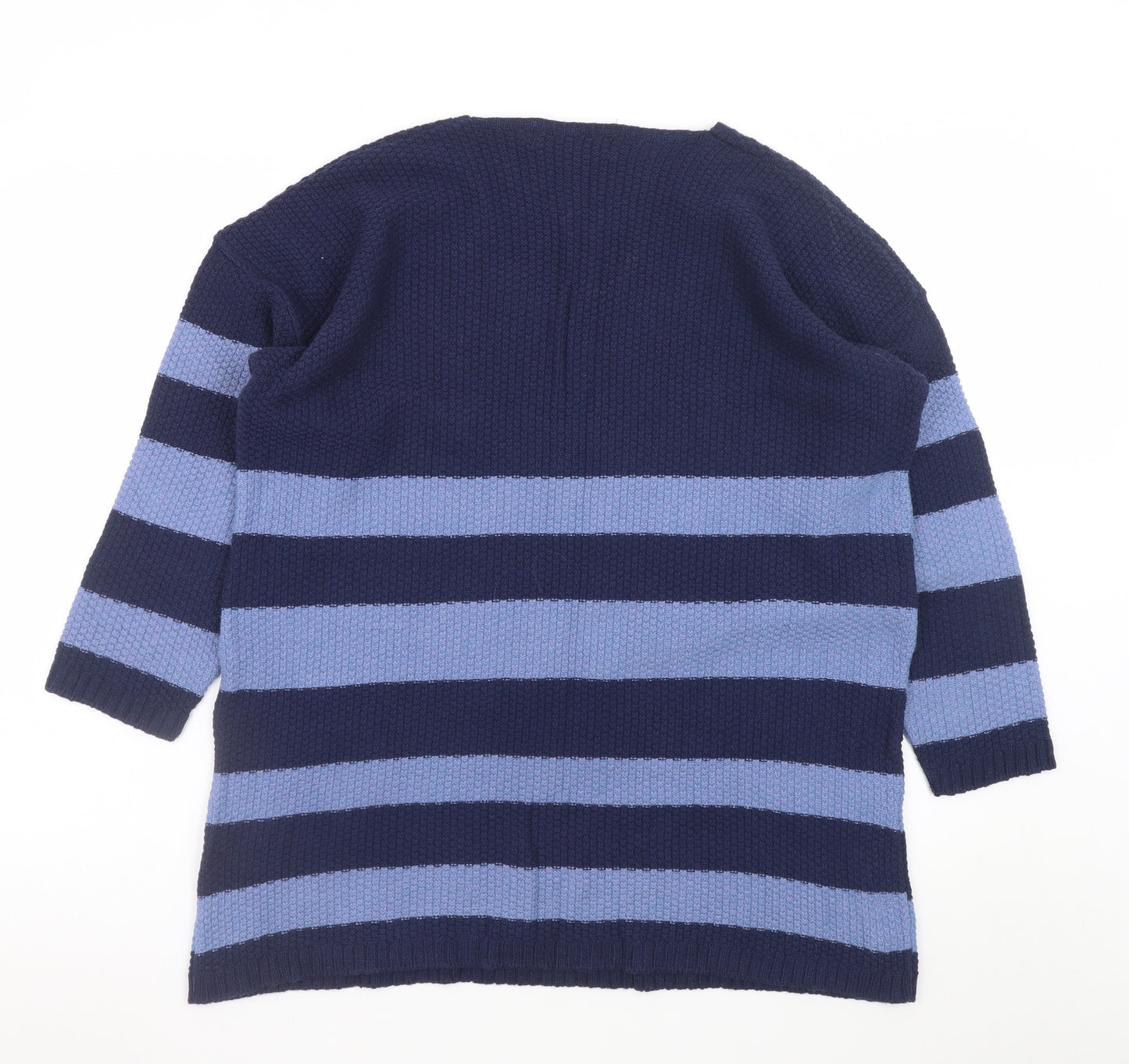 Nova Notte Women's Blue Striped V-Neck Knit Jumper Dress S