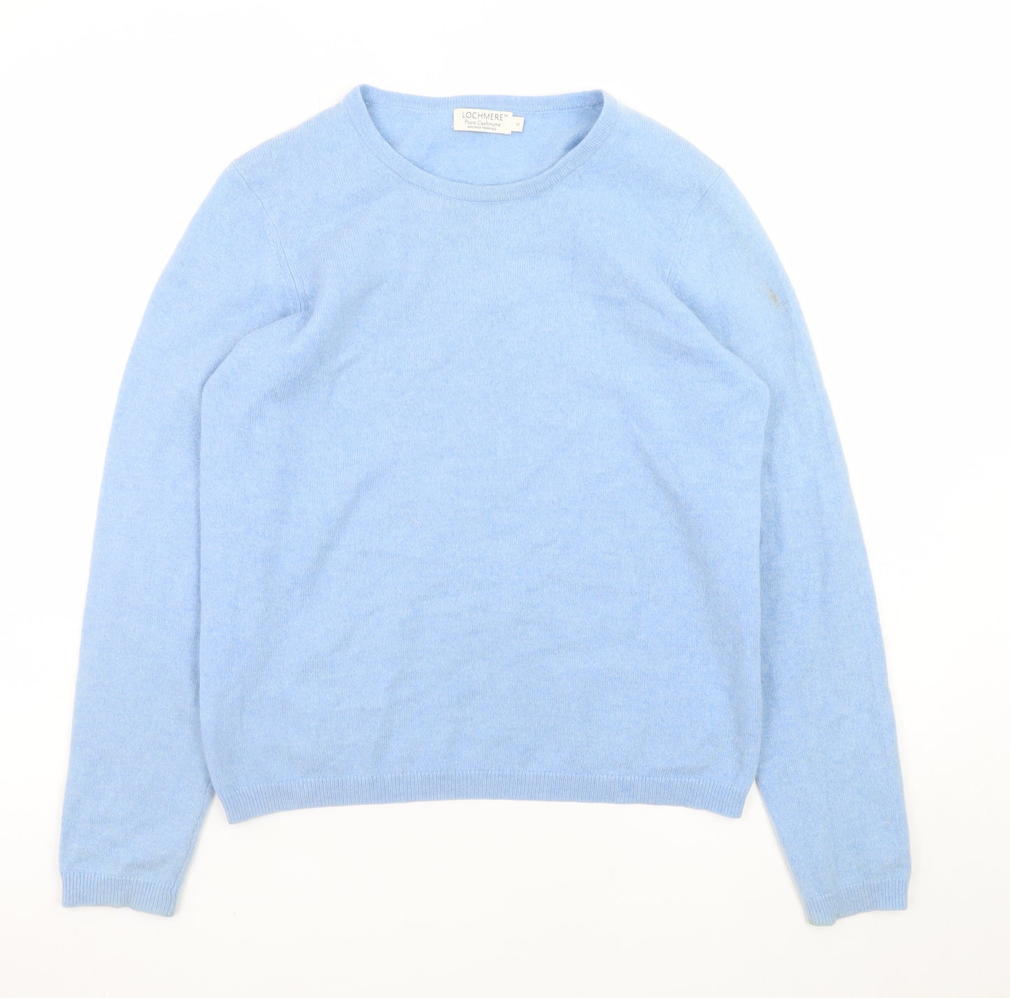 Lochmere Women Blue Pure Cashmere Crew Neck Jumper Size M