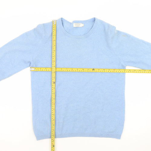 Lochmere Women Blue Pure Cashmere Crew Neck Jumper Size M