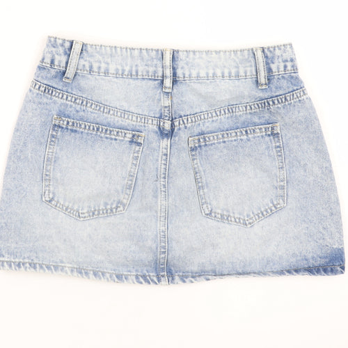 SHEIN Women Blue Denim Mini Skirt Petite XS High Waist Casual
