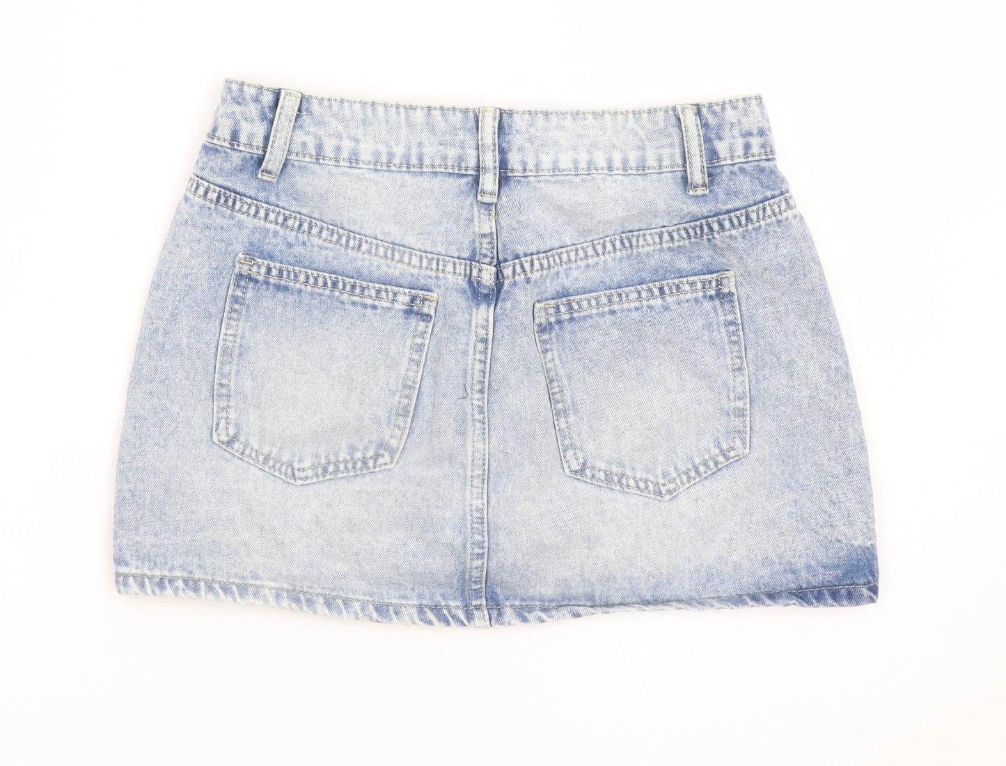 SHEIN Women Blue Denim Mini Skirt Petite XS High Waist Casual