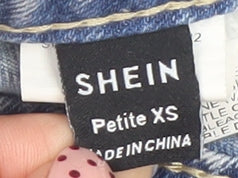 SHEIN Women Blue Denim Mini Skirt Petite XS High Waist Casual