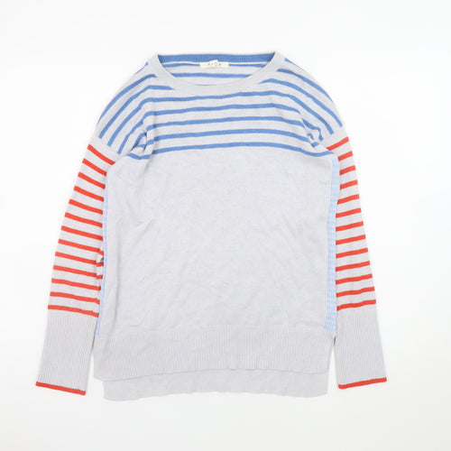 White Stuff Women's Multicoloured Striped Cotton Jumper Size 8