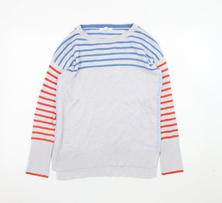 White Stuff Women's Multicoloured Striped Cotton Jumper Size 8