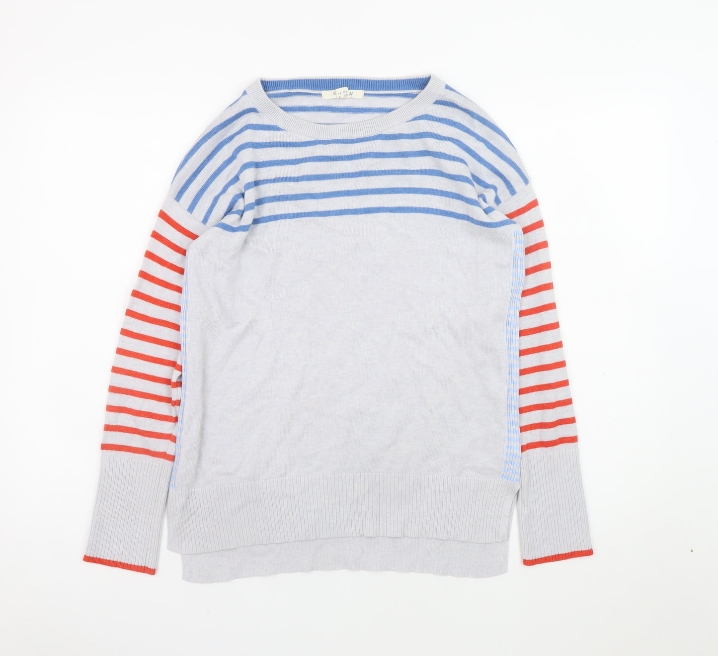 White Stuff Women's Multicoloured Striped Cotton Jumper Size 8
