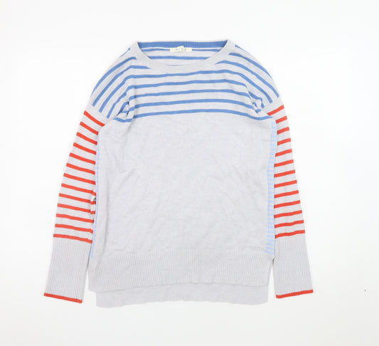 White Stuff Women's Multicoloured Striped Cotton Jumper Size 8
