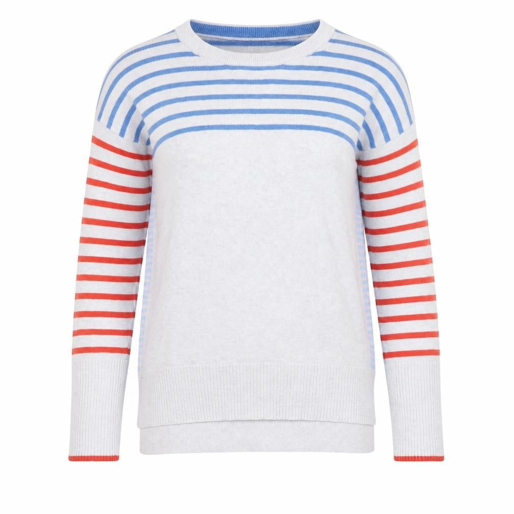 Front view of White Stuff Women's Multicoloured Striped Cotton Jumper, size 8