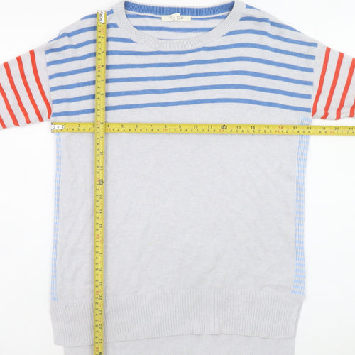 White Stuff Women's Multicoloured Striped Cotton Jumper Size 8