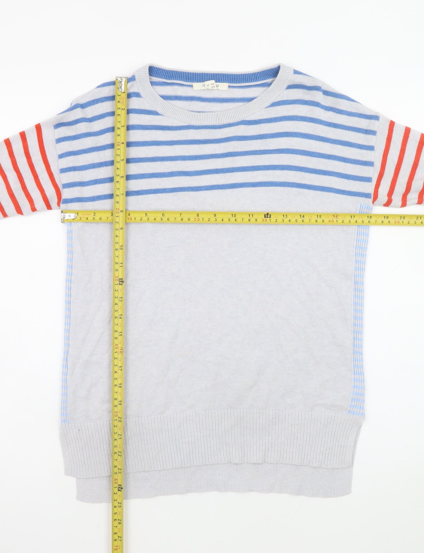 White Stuff Women's Multicoloured Striped Cotton Jumper Size 8