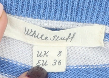 White Stuff Women's Multicoloured Striped Cotton Jumper Size 8