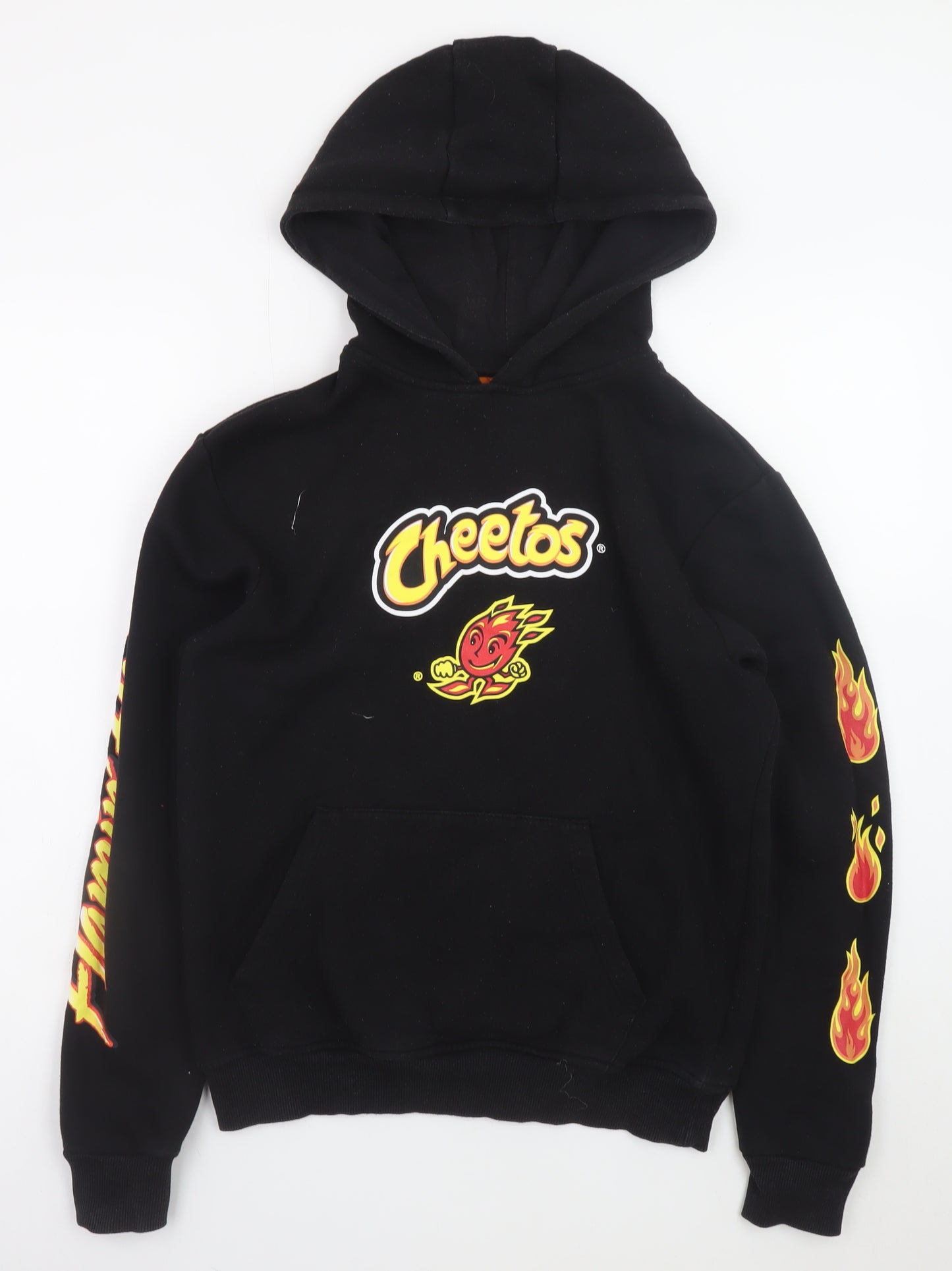 Cheetos Men’s Black XS Pullover Hoodie Graphic Print Fleece