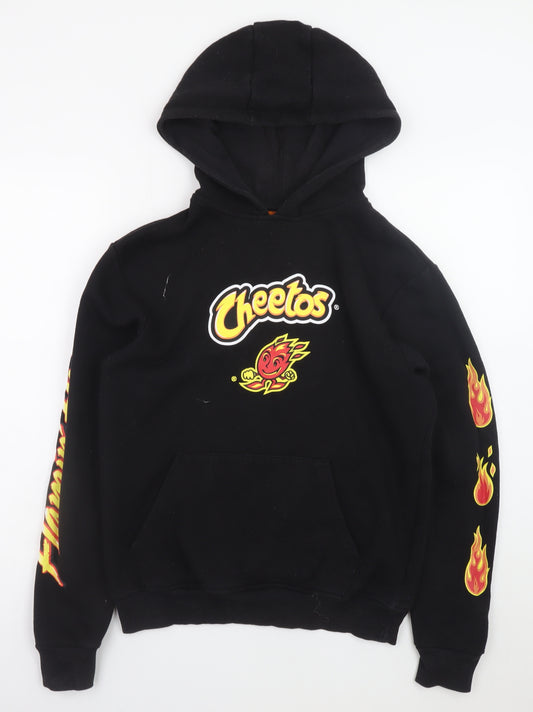 Cheetos Men’s Black XS Pullover Hoodie Graphic Print Fleece