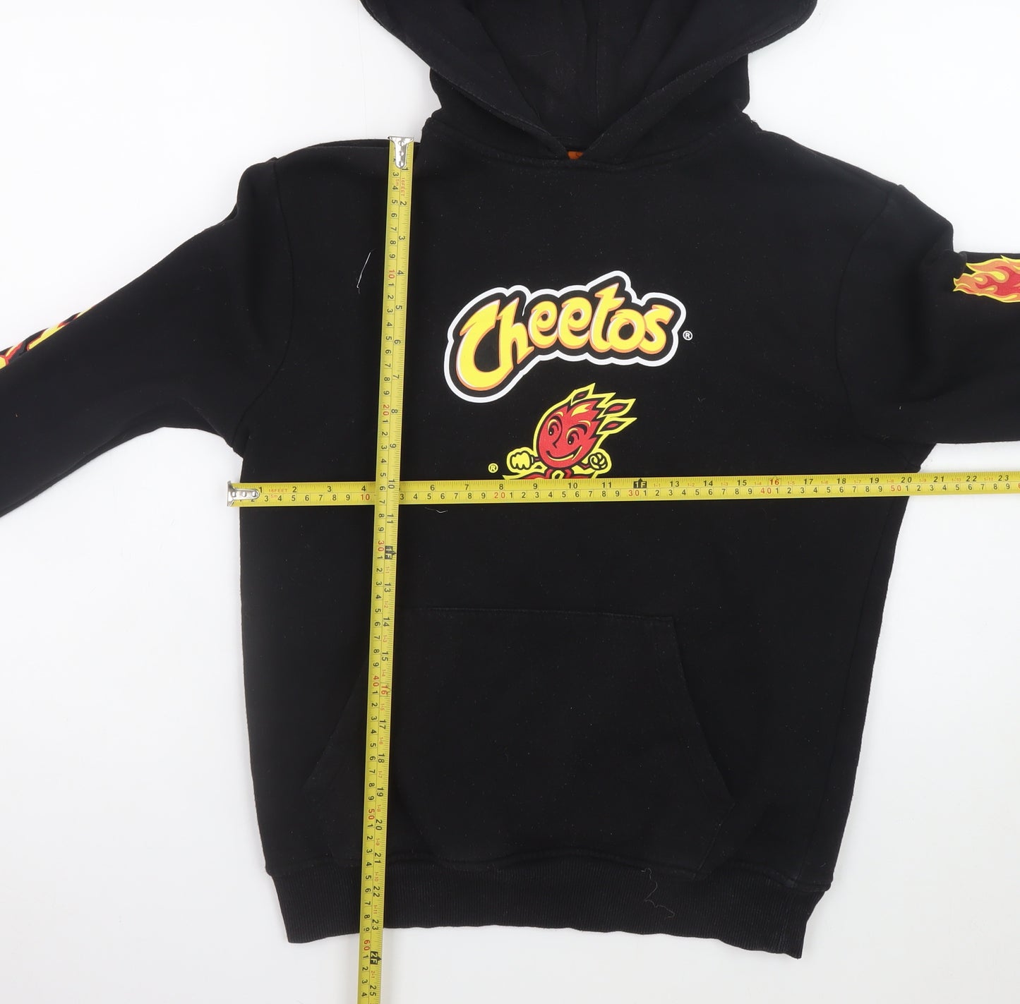 Cheetos Men’s Black XS Pullover Hoodie Graphic Print Fleece