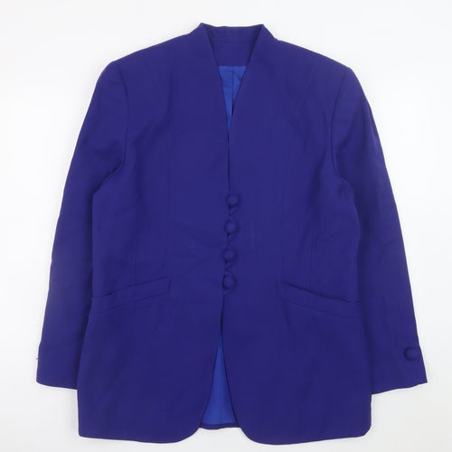 Libra Design Women's Blue Pure New Wool Suit Jacket Size 14