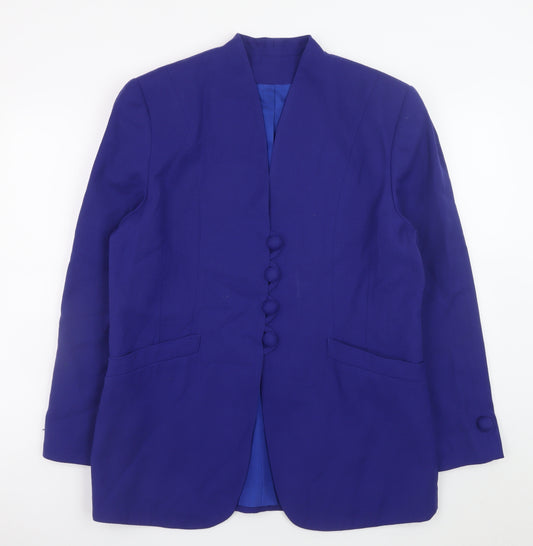 Libra Design Women's Blue Pure New Wool Suit Jacket Size 14