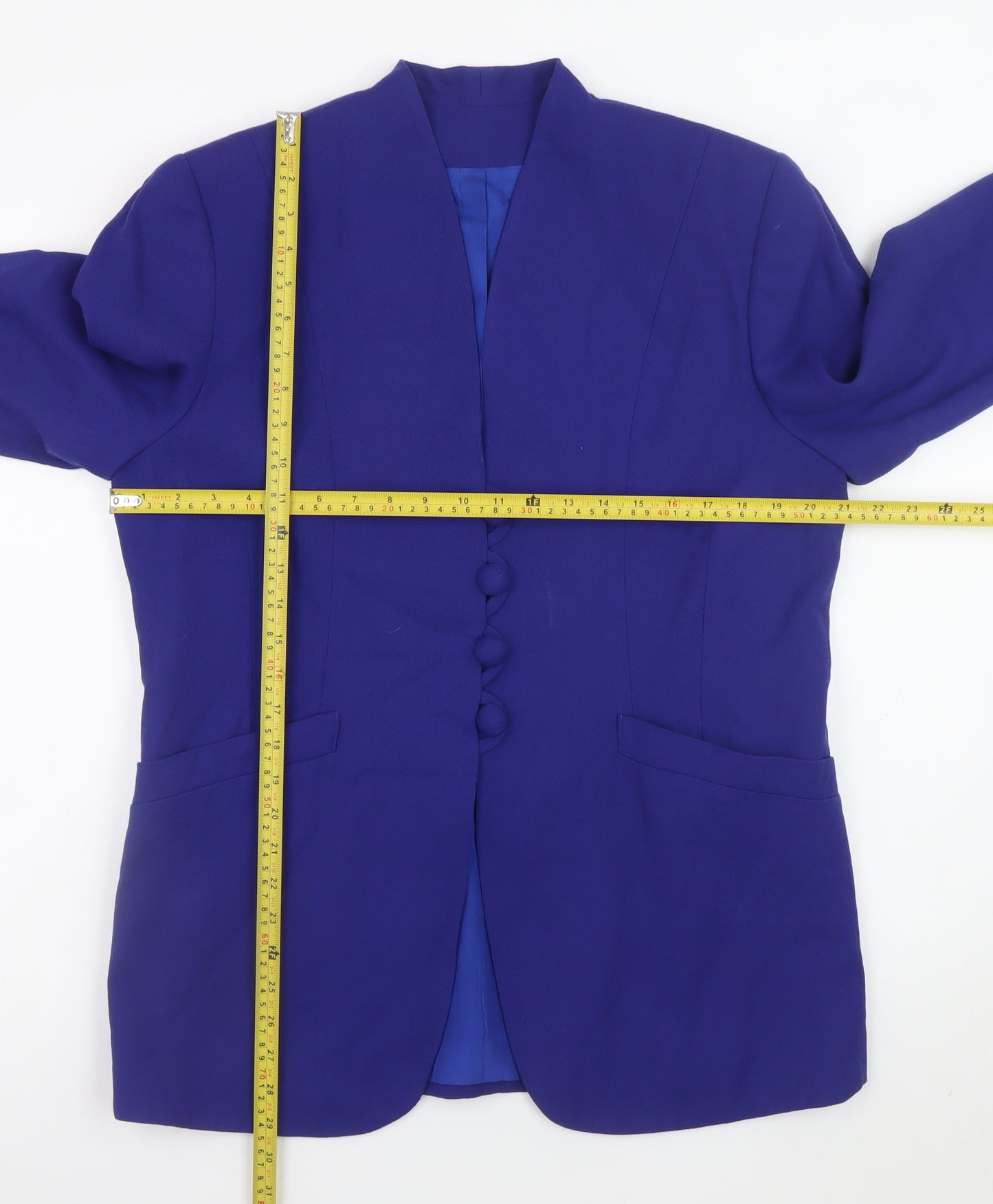 Libra Design Women's Blue Pure New Wool Suit Jacket Size 14
