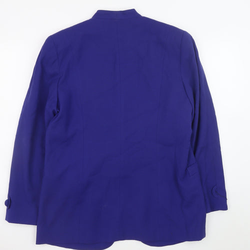 Libra Design Women's Blue Pure New Wool Suit Jacket Size 14