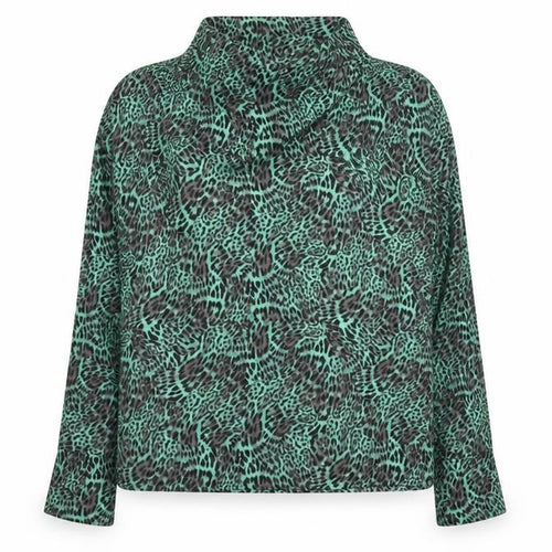 Marks and Spencer Women's Green Animal Print Long Sleeve Blouse Size 10
