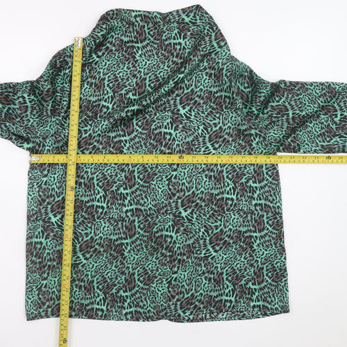 Marks and Spencer Women's Green Animal Print Long Sleeve Blouse Size 10
