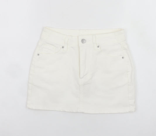 SHEIN Women’s White Denim Petite XS Mini Skirt