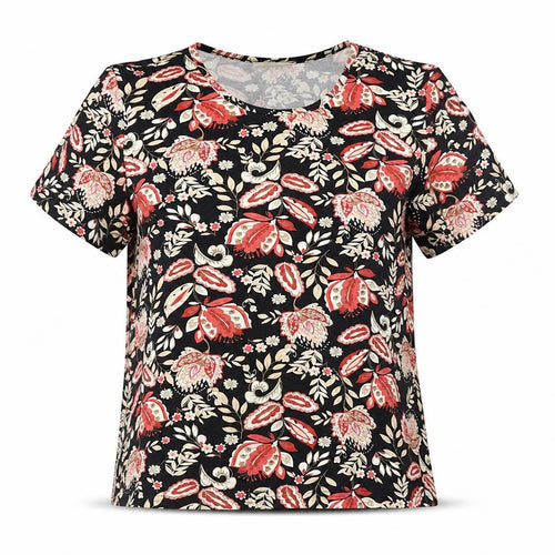Eastex Women's Multicoloured Floral Jersey T-Shirt Size 12