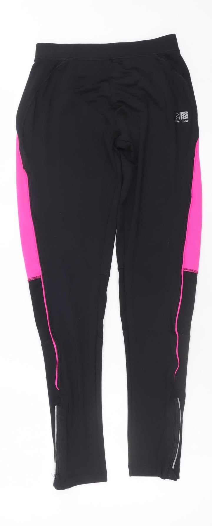 Karrimor Womens Black Pink Run Leggings Size 10 Stretch Ankle Length