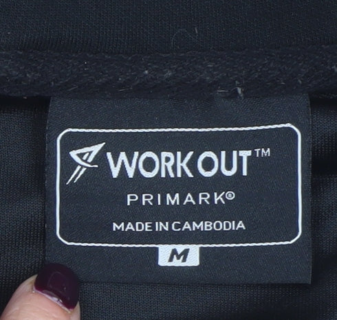 Primark Men's Black Full Zip Hoodie M Regular Fit Workout Fleece