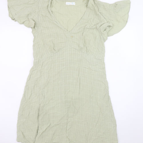 Primark Women Green A-Line Cotton Knee Length Summer Dress Size 16