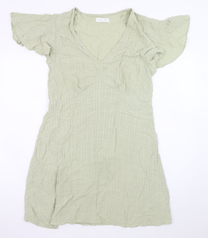 Primark Women Green A-Line Cotton Knee Length Summer Dress Size 16